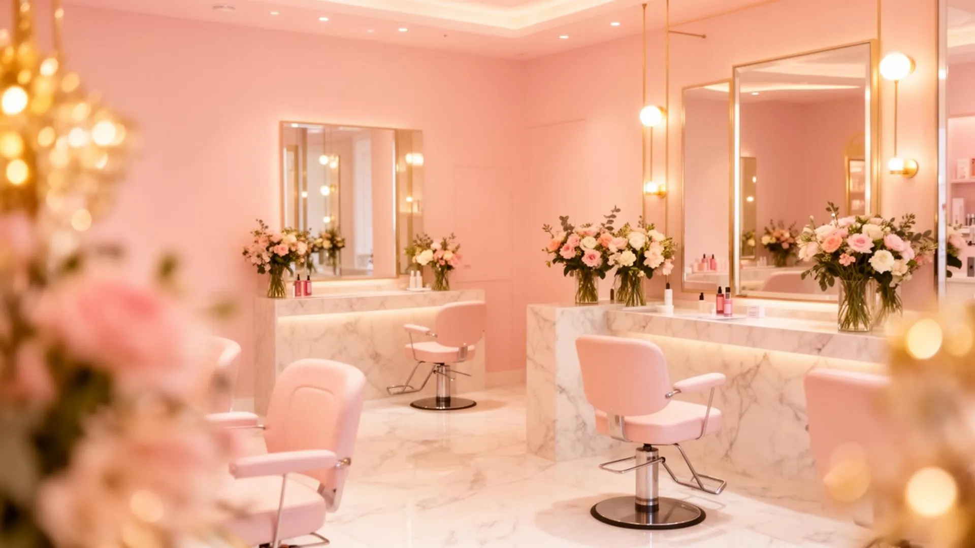 Salón de belleza ambiente premium